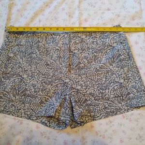 Ann Taylor shorts, 4" inseam, blue and cream print, size 10